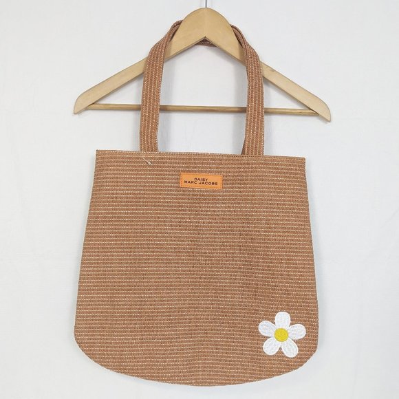 Marc Jacobs Handbags - Daisy Marc Jacobs Fragrance Large Beach Tote Bag Braided Woven Tan Orange